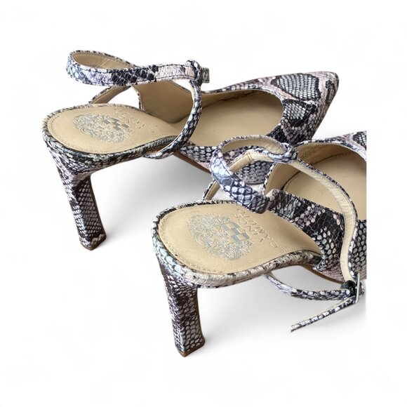 Beautiful Vince Camuto Snake Print Leather Heels - Size 9 - Picture 7 of 8